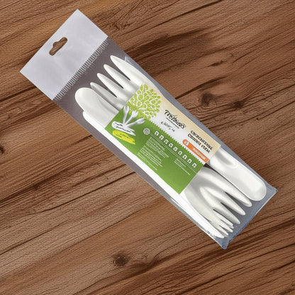 AM5739 Freshee Compostable Bagasse Fork (6 Inch, Pack of 10Pcs)