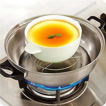 AM3569 Round Hot Plate Stand Stainless Steel For Kitchen 1 Pcs