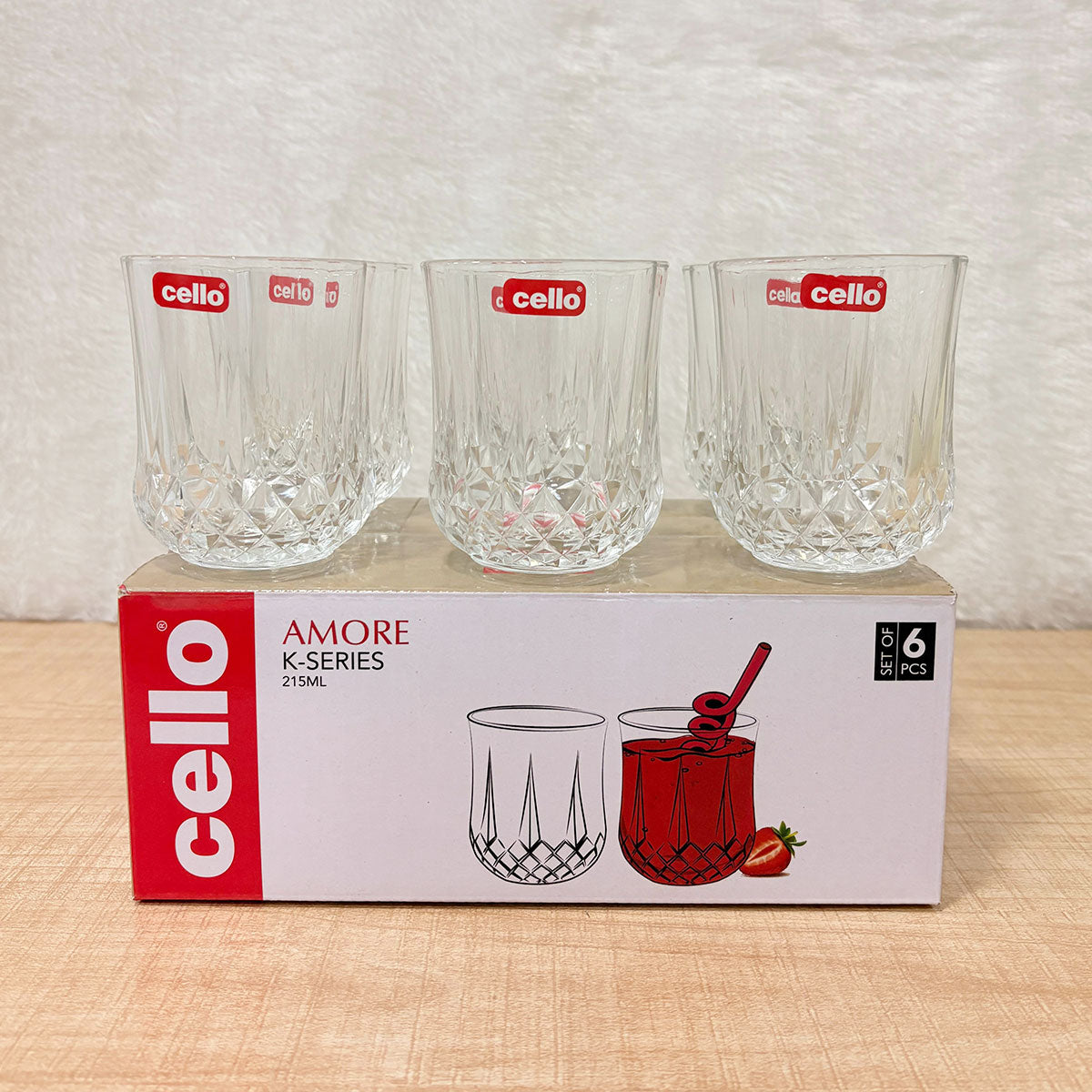 AM2689 CELLO Amore Tumbler glass 215ml Set of 6pcs