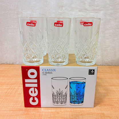 AM6580 Cello Classix K-Series Glass Tumbler Set - 275ml (Pack of 6)