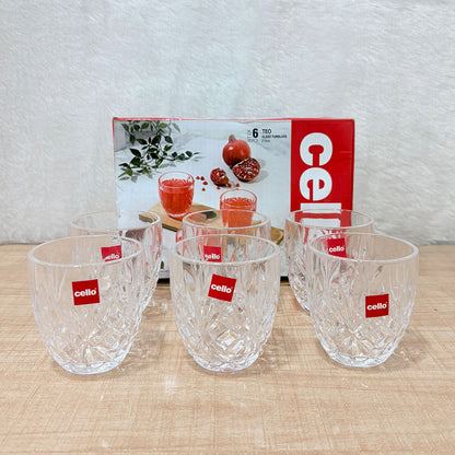 AM6592 Cello Teo Glass Tumblers - Set of 6 (210ml)