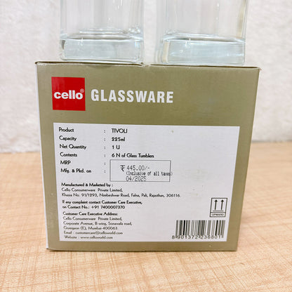 AM6622 Cello Tivoli Glass Tumbler Set - 225ml (Set of 6)