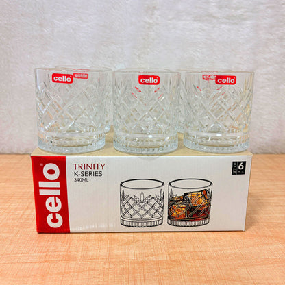 AM6568 Cello Trinity K-Series Glass Tumbler Set - 340ml (Pack of 6)