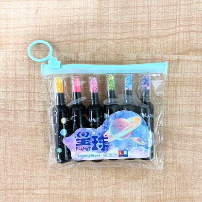 TM0151 Space Theme Bottle Shape Highlighter - Set Of 6
