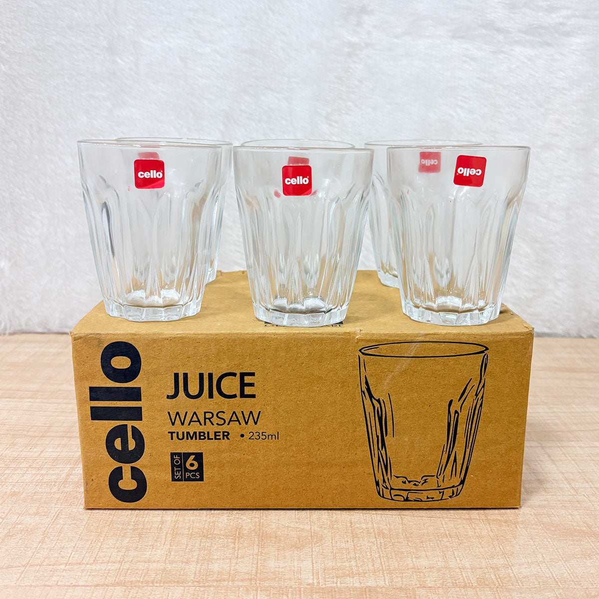 AM6587 Cello Warsaw Juice Tumbler Set - 235ml (Set of 6)