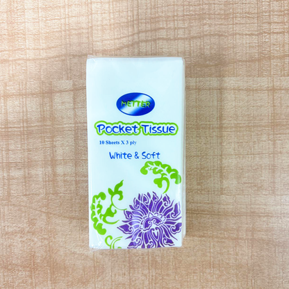 AM6724 White & Soft Pocket Tissue Paper Hanky - 10 sheets