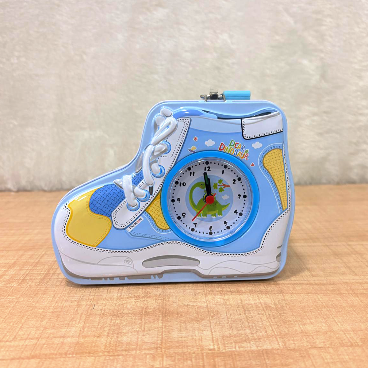 TM0157 2 in 1 Shoe Pattern Piggy Bank with Alarm Clock Set