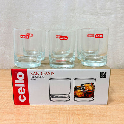 AM6582 Cello San Oasis PB-Series Glass Tumbler Set - 385ml (Set of 6)