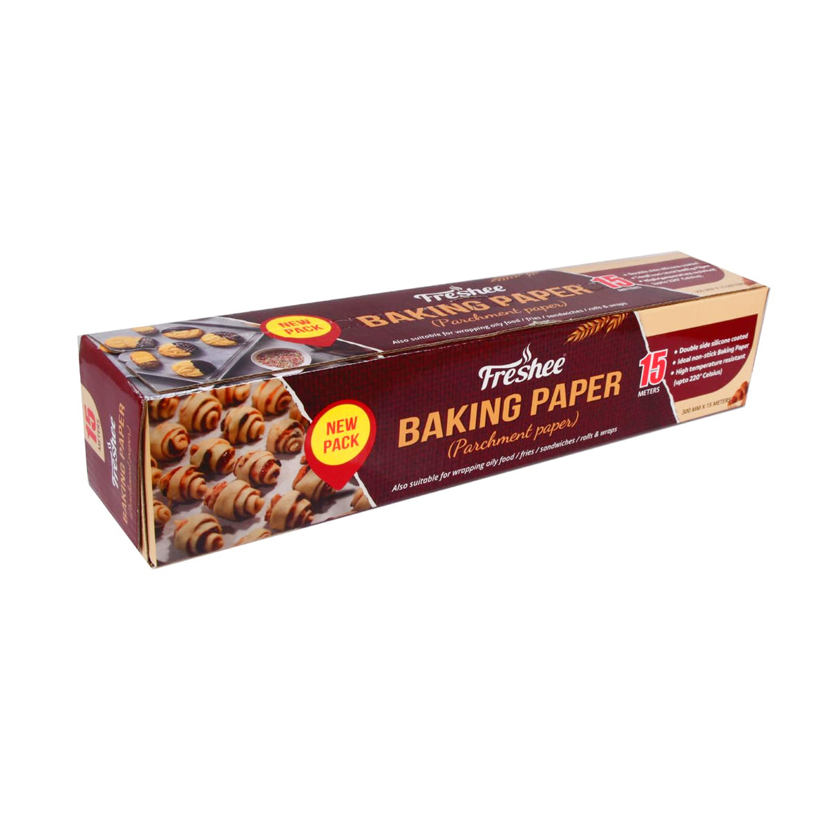 AM5743 Freshee Baking Paper Food Wraping 15 Meter Parchment Roll (Pack of 1)