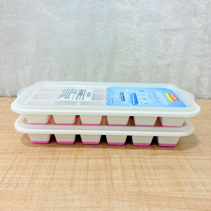 AM6733 Ratan Snowflake Ice Cube Tray with Lid - 18 Cubes, Set of 2 (342ml)
