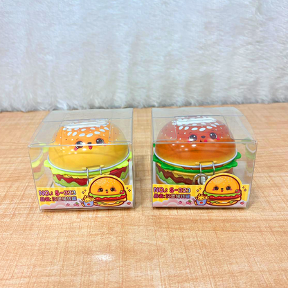 TM0153 Cute Cartoon Burger Shape Metal Piggy Bank with Lock & Key