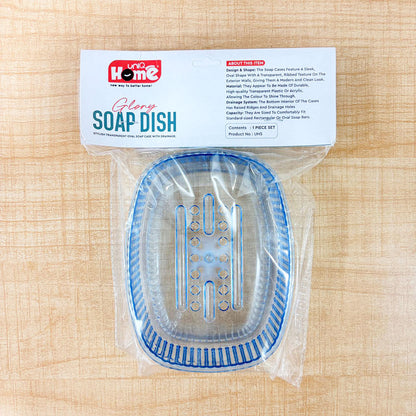 AM6777 Glory Stylish Transparent Oval Soap Dish with Drainage
