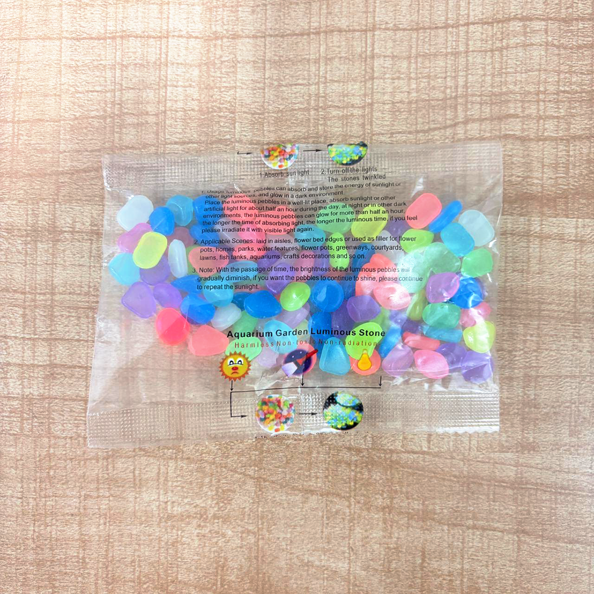 TM0185 Luminous Decorative Garden Pebbles - Radium Glow Stones for Walkways & Fish Tanks