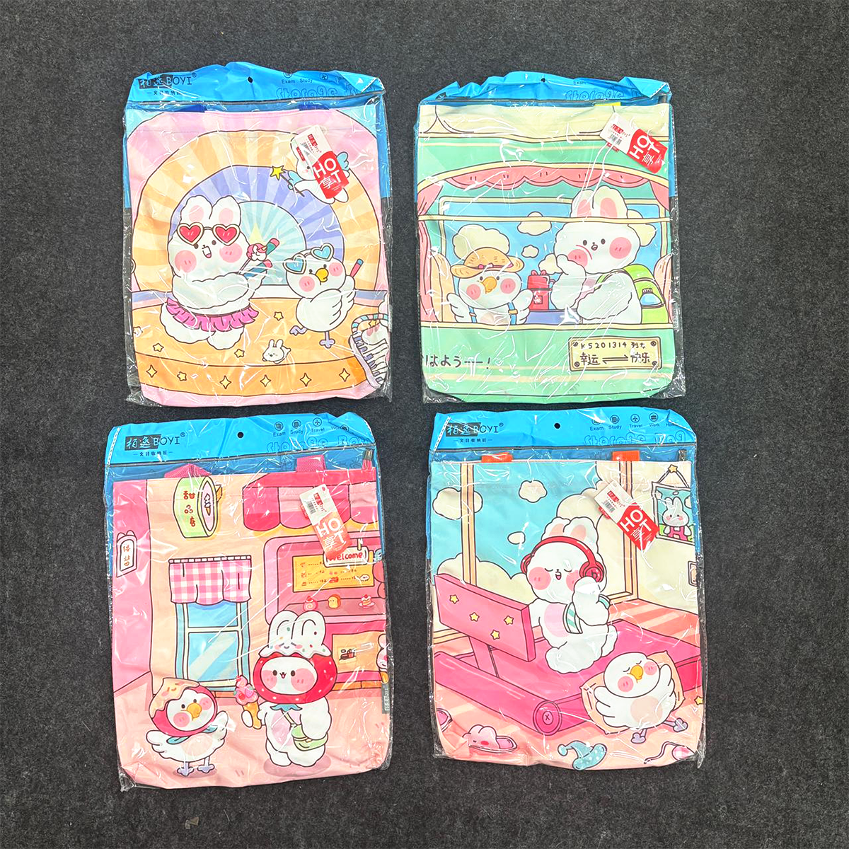 TM0154 Cute Cartoon Printed Multi Purpose School File Folder Tote Bag