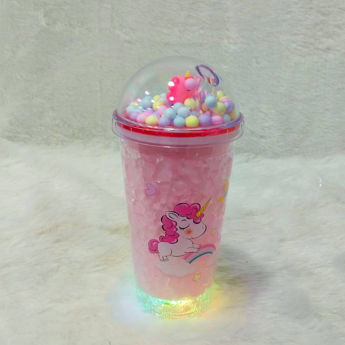 AM5349 3D Look Tumbler Cups with Lid and Light Multi-Color 1pc -22cm