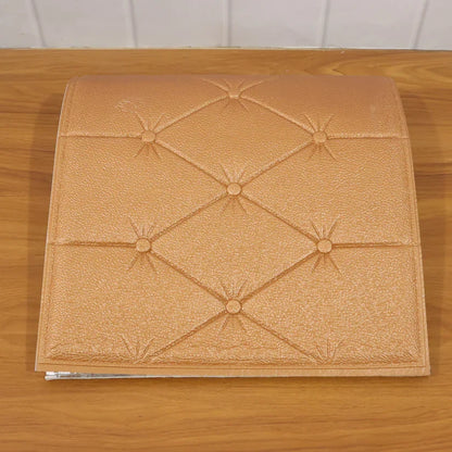 16035 Self Adhesive 3D Foam Wall Panel Cushion Wallpaper (1 Pc, Brown, 69x35 Cm)