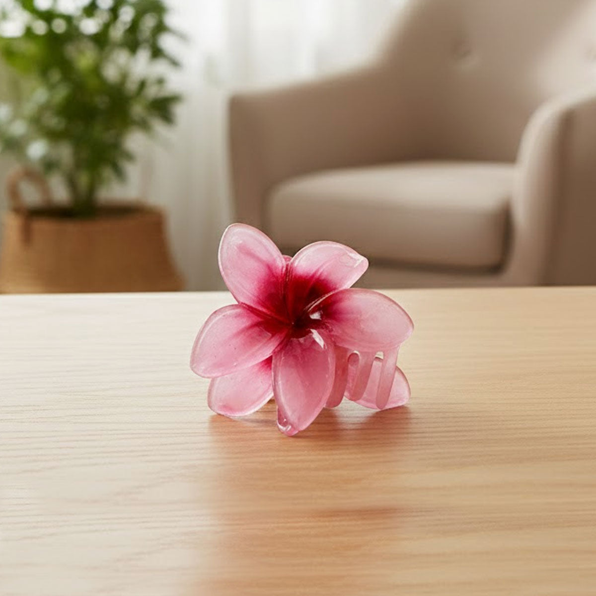 AM6398 Mix Jelly Flower Mini Hair Claw Clip for Women and Girls - Small (1pc)