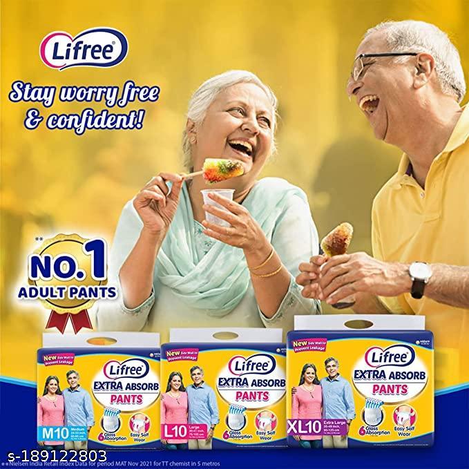 AM2322 Lifree Extra Absorb Pants Adult Diaper Pant XL 2 Pants for Waist Size 35-49 inches