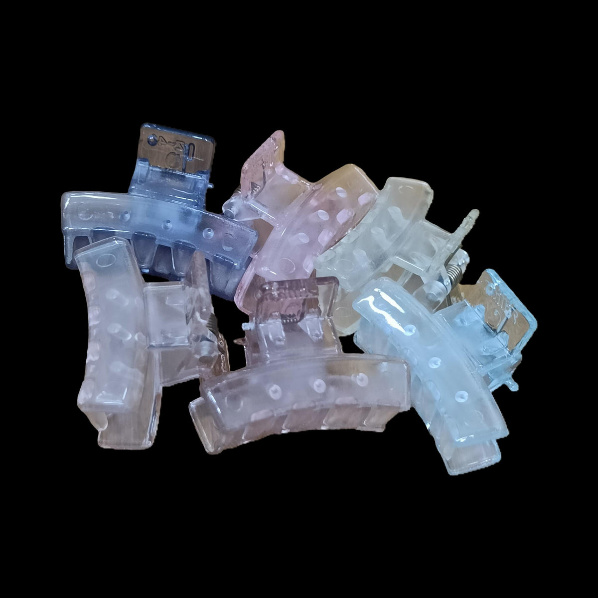 AM1228 Zillon multicolur Transparent Hair Claw Clips 6pcs NO41