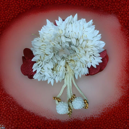 AM1213 Floral Artificial women hair gajra with Rose And Latkan -1pcs