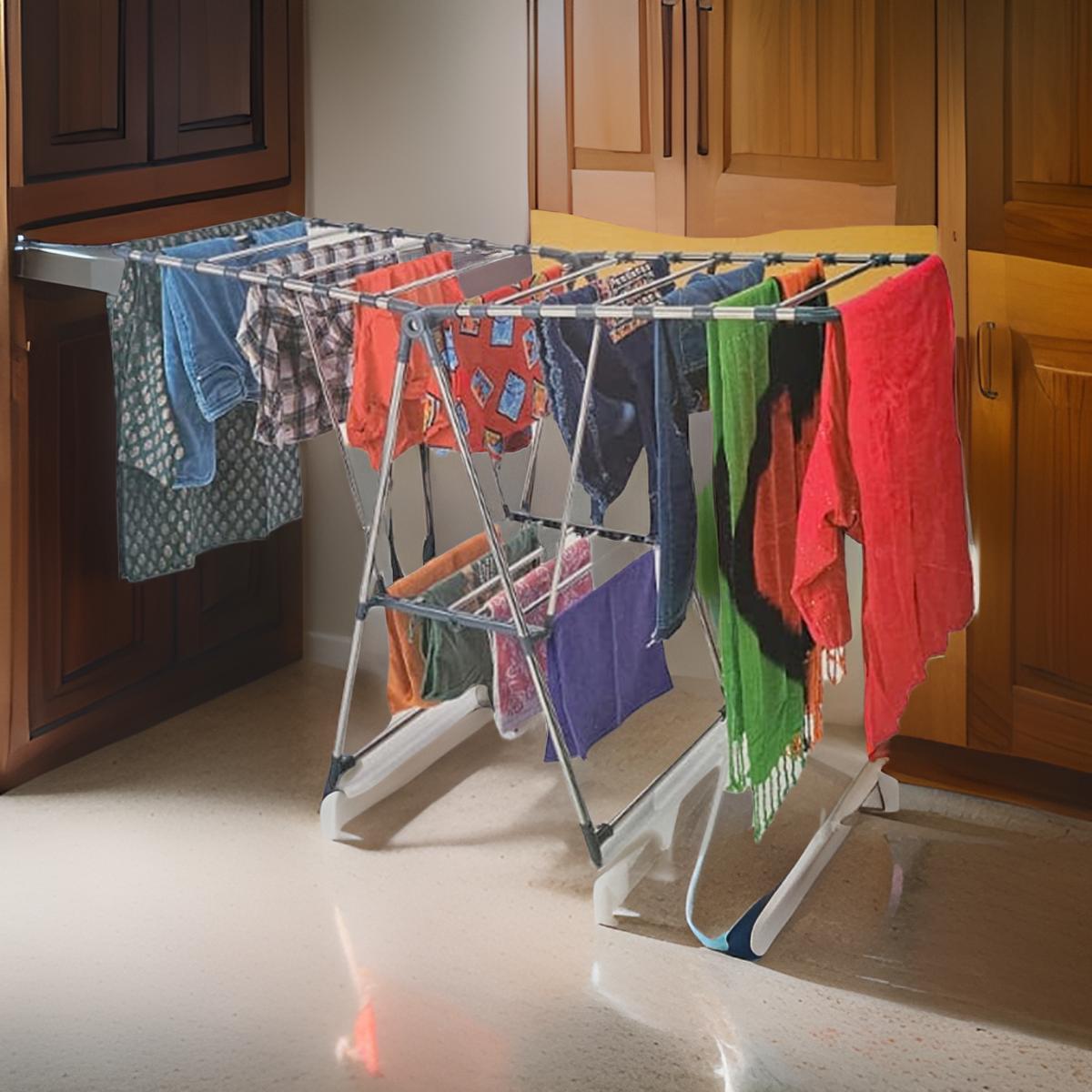 AM0777 SHREEJI Butterfly Stainless Steel 2 Layer Cloth Drying Stand