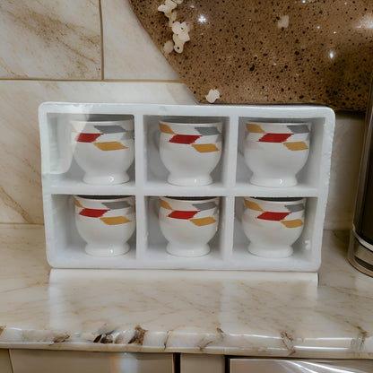 AM3050 Sera Tea Mug Ceramic Printed Cup Tea/Coffee Cup Sets of 6 Microwave and Dishwasher Safe Multicolour 6 Piece