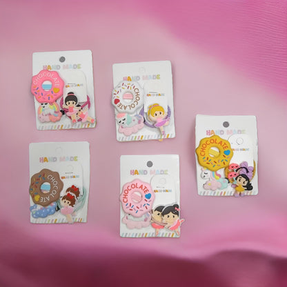AM1206 Hair clip Rubber combo set kids Hair Accessory pack of 4 Multicolour