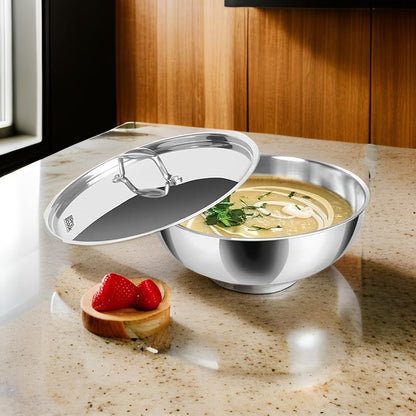 AM0973 Milton Pro Cook Tri-ply Silver Triply Tasla 26cm Designed For Healthy Cooking
