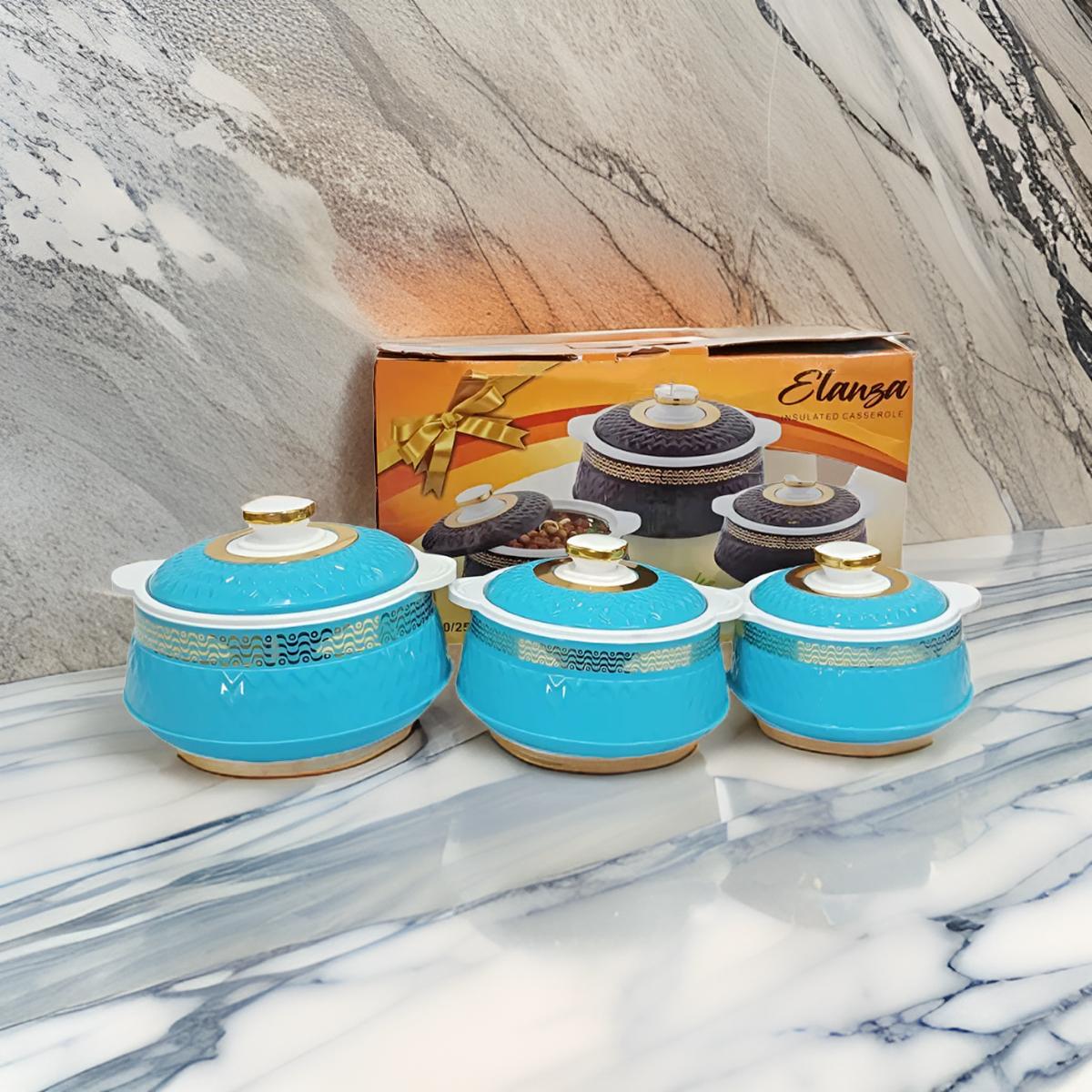 AM0946 Elanza Insulated Casserole 3pcs set 800/1500/2500ml