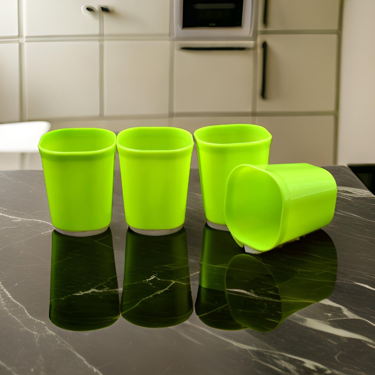 AM7658 Plastic Drinking Glass Set For Drinking Milk Water Juice (Pack of 4)