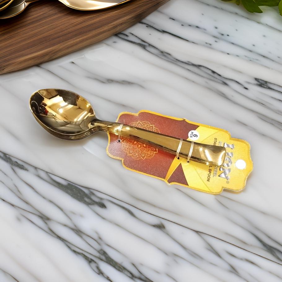 AM2373 Lion Luxury Noble Gold Baby Spoon 6Pcs