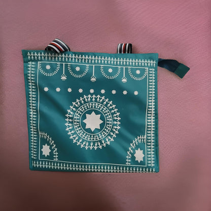 AM3056 Printed Shoulder Bag Warli Art Printed Shopping Bag Multicolour 1 Piece
