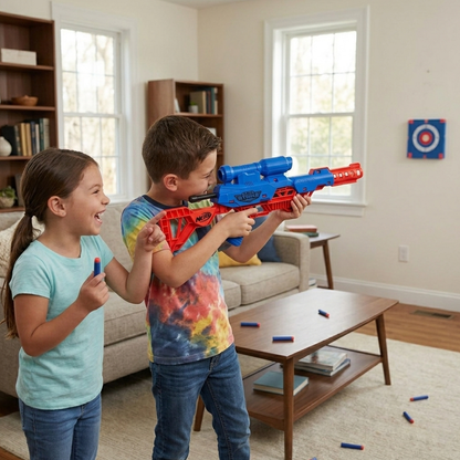 AM7421 Strike Wolf LR-1 Blaster with Targeting Scope and 12 Elite Darts