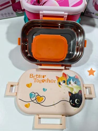 AM7022 FOODIE INSULATED STEEL LUNCH BOX, Number of Containers: 2 Containers