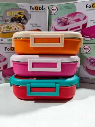AM7022 FOODIE INSULATED STEEL LUNCH BOX, Number of Containers: 2 Containers