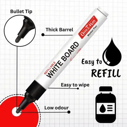 AM5156 Refillable Whiteboard Marker Pen For Office, College (Black)