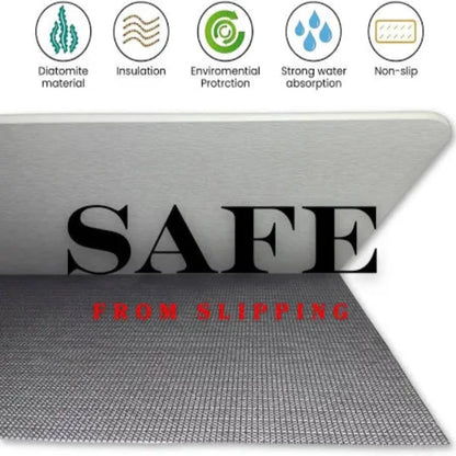 AM5484 Stone Bath Mat- Multidesign, Quick Dry & Non-Slip Diatomaceous Earth Bath Mat for Bathroom and Kitchen