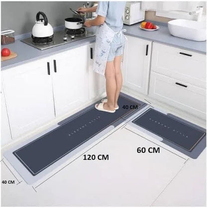 AM5048 Kitchen Mats for Floor (2pcs) , Non-Skid, Soft Absorbent 120x40cm, 40x60cm (Multi Color)