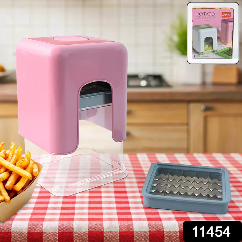11454 Apex Heavy Duty Potato Chipser & Vegetable Chopper with Dual Blade Set
