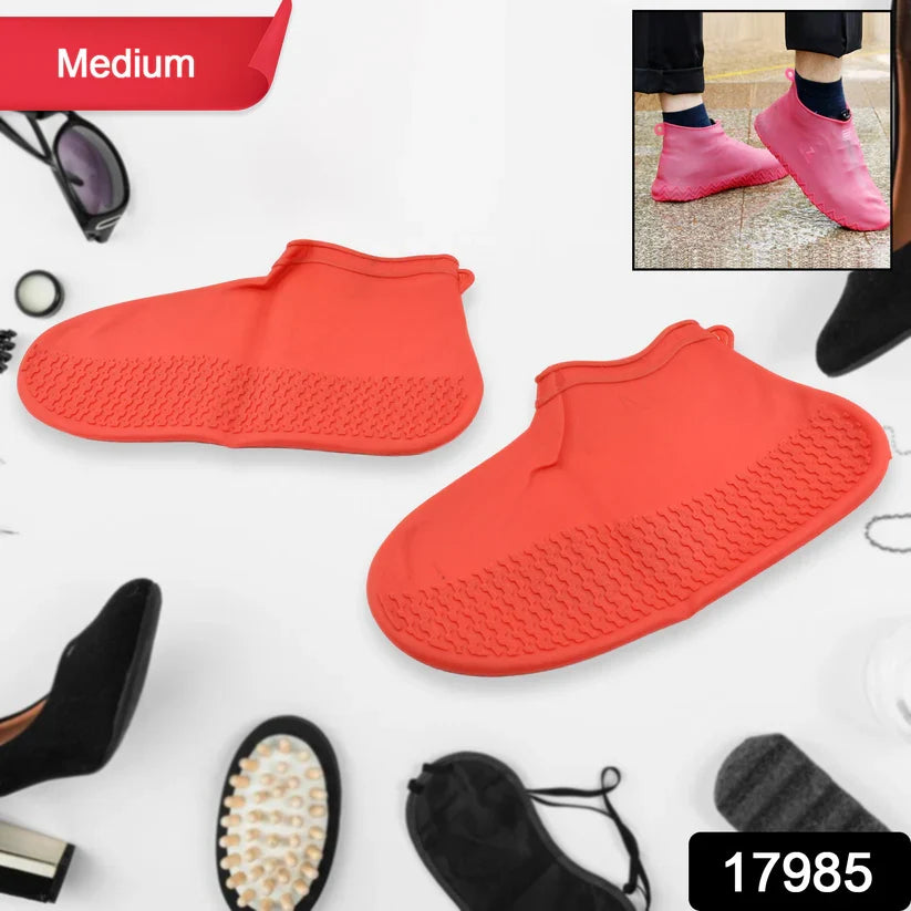 A06513 Non-slip Silicone Waterproof Shoe Cover – Durable Rain Protection (Medium)