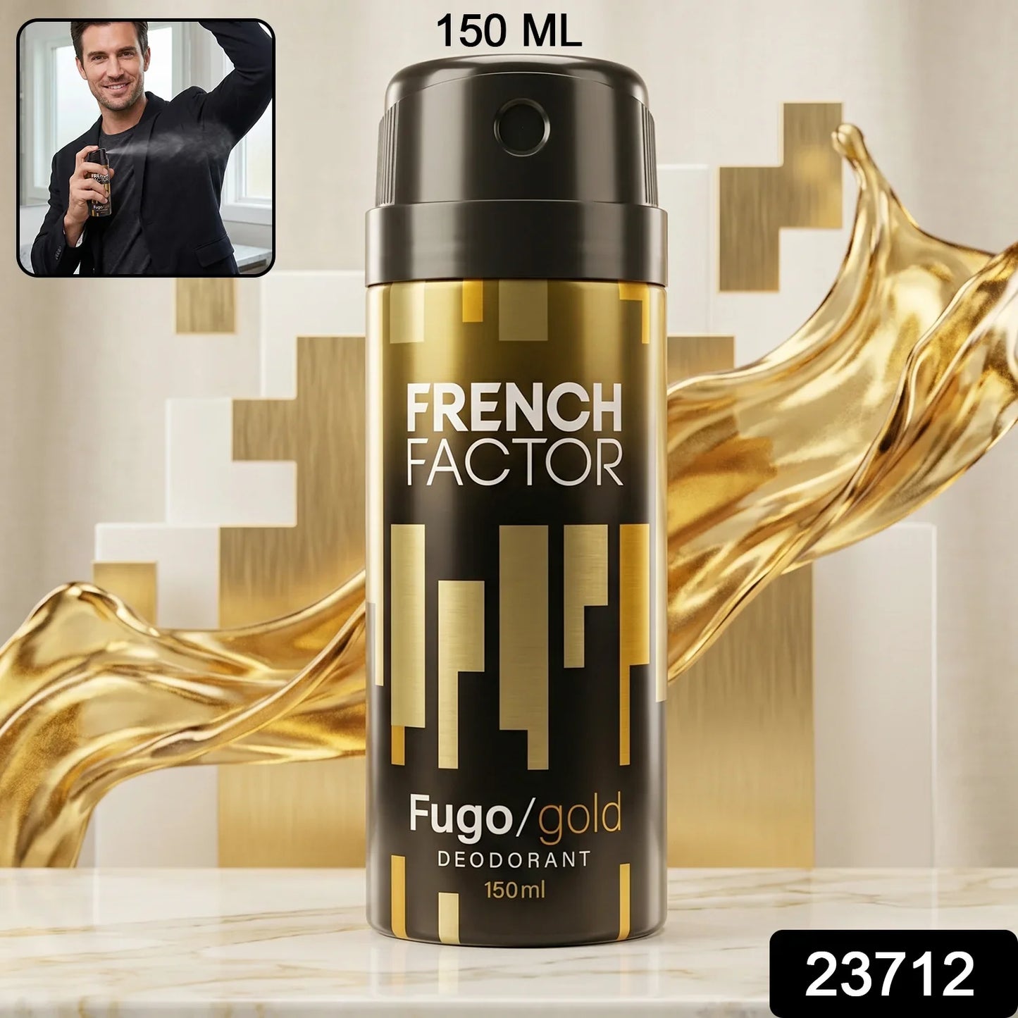 23712 French Factor Fugo Gold Deodorant Body Spray (1 Pc, 150 ML)