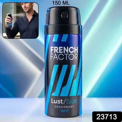 23713 French Factor Lust Blue Deodorant Body Spray (1 Pc, 150 ML)