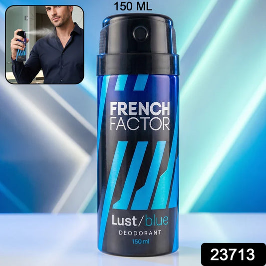 23713 French Factor Lust Blue Deodorant Body Spray (1 Pc, 150 ML)