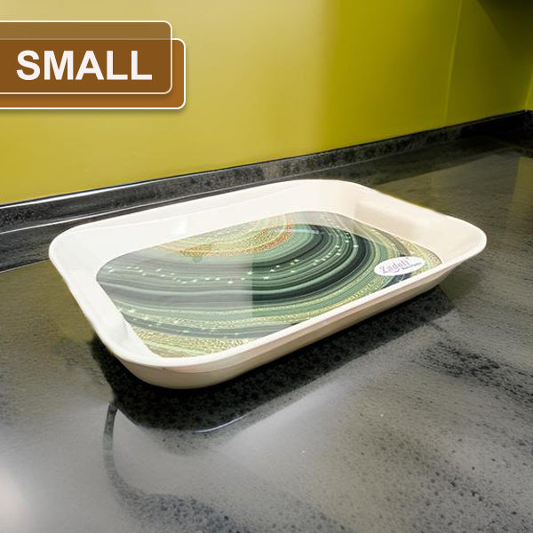 AM3866 Printed Plastic Salute Small Serving Tray - 1 Pcs (Multi-Design)
