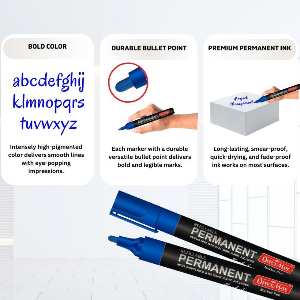 AM5064 Soni Officemate Permanent Marker For Office,Collage  (Blue)