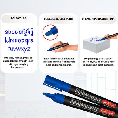 AM5064 Soni Officemate Permanent Marker For Office,Collage  (Blue)