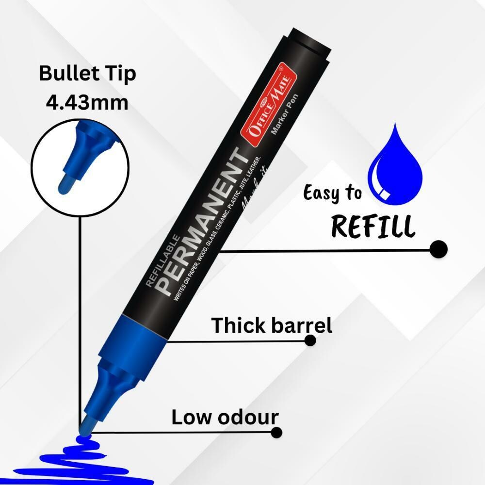 AM5064 Soni Officemate Permanent Marker For Office,Collage  (Blue)