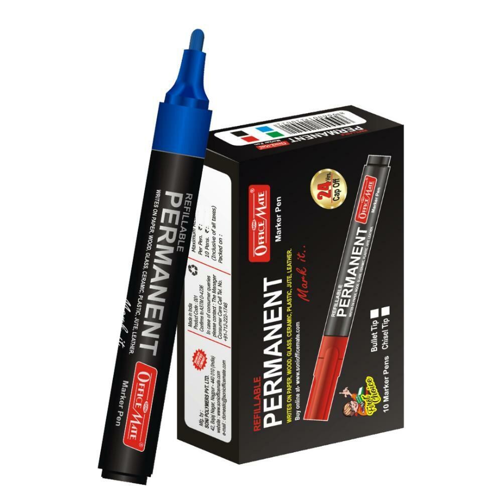 AM5064 Soni Officemate Permanent Marker For Office,Collage  (Blue)