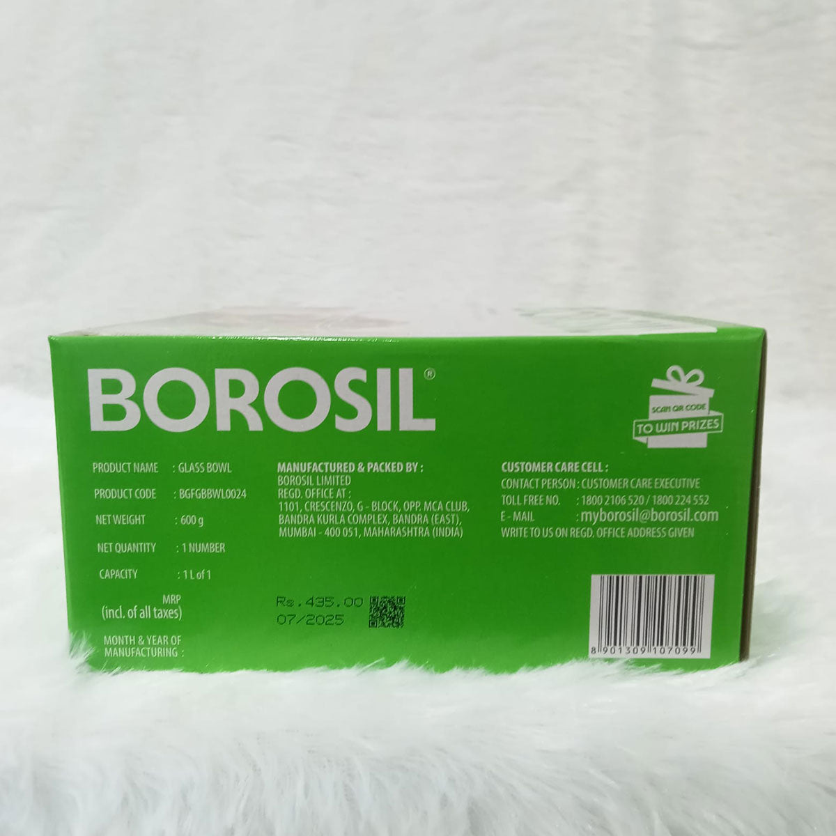 AM6206 Borosil Oven & Microwave Safe Glass Bowl - 1 Ltr