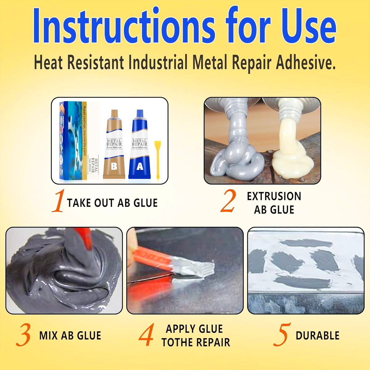 AM5639 Speed Wing Metal Repair Glue for Metal A& B Casting Repair Glue (Pack of 2pc) (100 g)